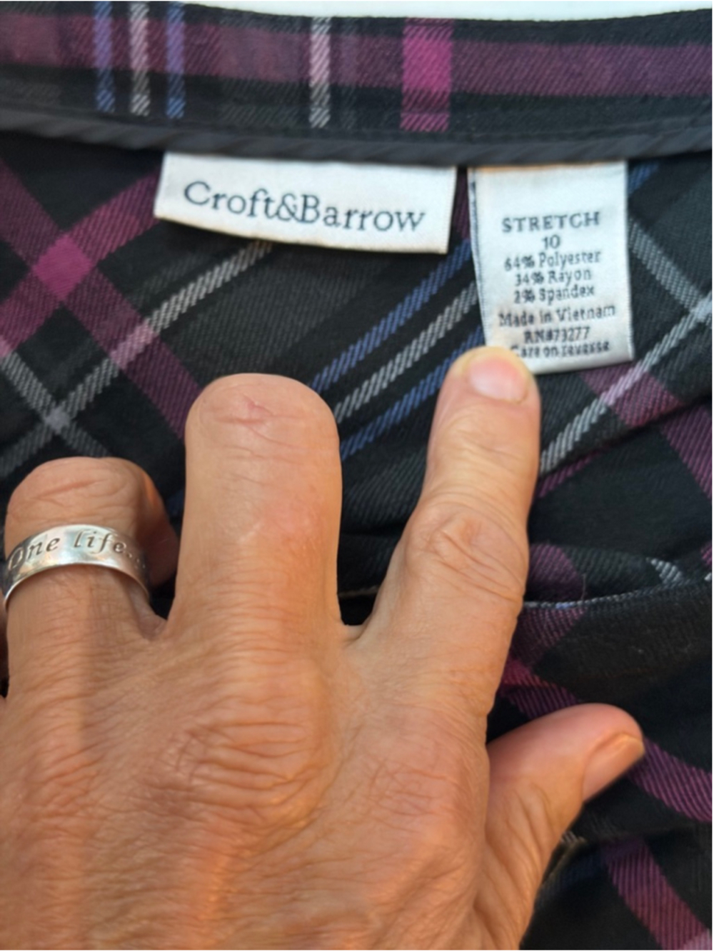Women's Croft&Barrow A-Line Skirt Size 10 Black Pink Plaid
S A - Picture 3 of 6